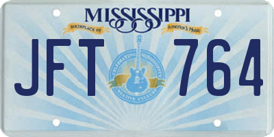 MS license plate JFT764