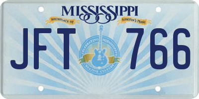 MS license plate JFT766