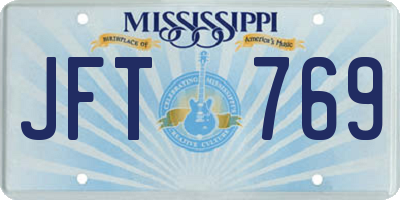MS license plate JFT769