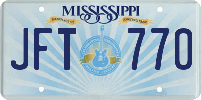 MS license plate JFT770