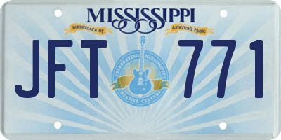 MS license plate JFT771