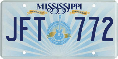 MS license plate JFT772