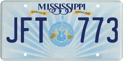 MS license plate JFT773