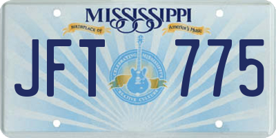 MS license plate JFT775