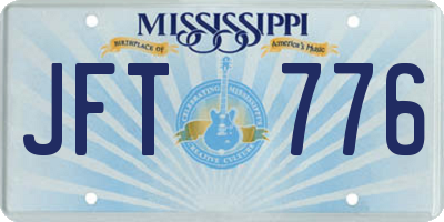 MS license plate JFT776