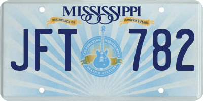MS license plate JFT782