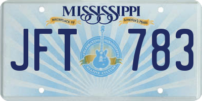 MS license plate JFT783