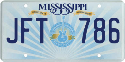 MS license plate JFT786