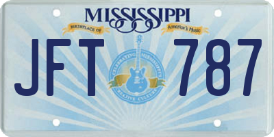 MS license plate JFT787