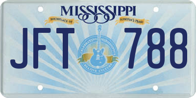 MS license plate JFT788