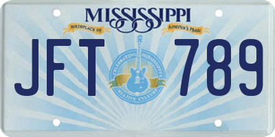 MS license plate JFT789