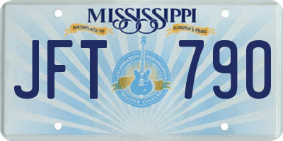 MS license plate JFT790
