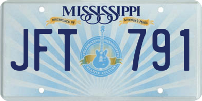 MS license plate JFT791