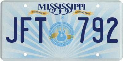 MS license plate JFT792