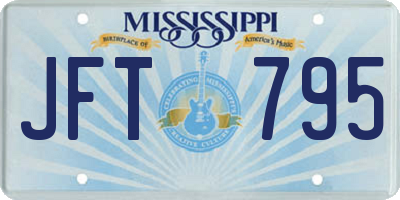 MS license plate JFT795