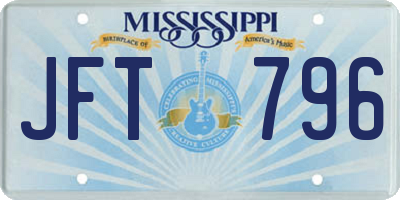 MS license plate JFT796