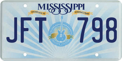 MS license plate JFT798