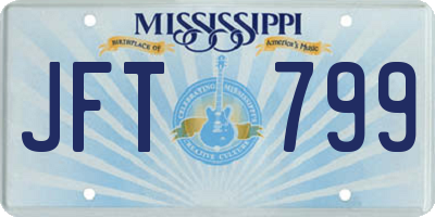 MS license plate JFT799