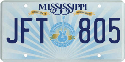 MS license plate JFT805