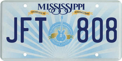 MS license plate JFT808