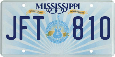 MS license plate JFT810