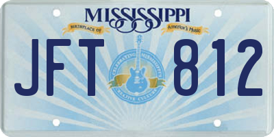 MS license plate JFT812