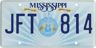 MS license plate JFT814