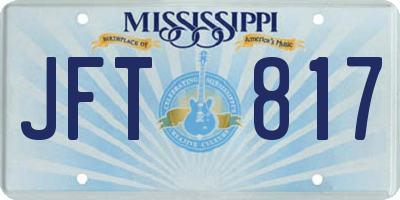 MS license plate JFT817