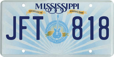 MS license plate JFT818