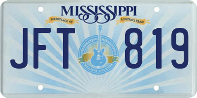 MS license plate JFT819
