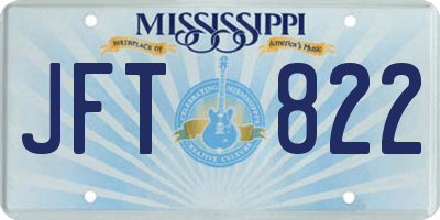 MS license plate JFT822