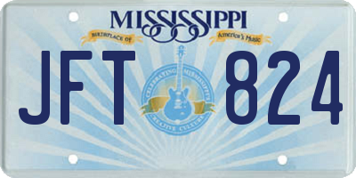MS license plate JFT824