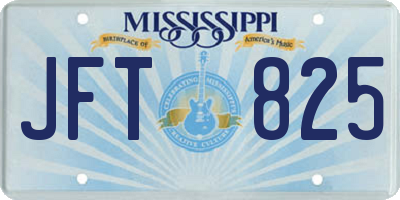 MS license plate JFT825