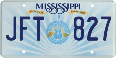 MS license plate JFT827
