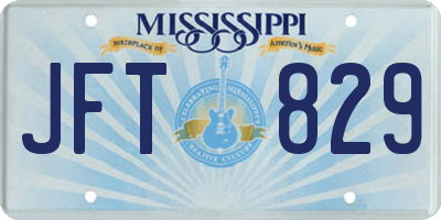 MS license plate JFT829
