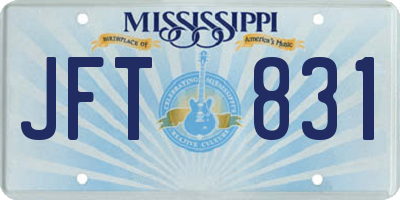 MS license plate JFT831