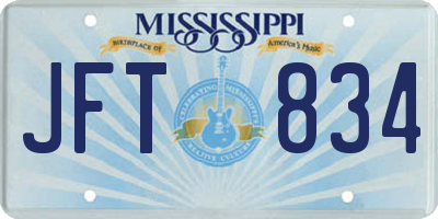 MS license plate JFT834