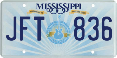 MS license plate JFT836