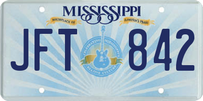 MS license plate JFT842