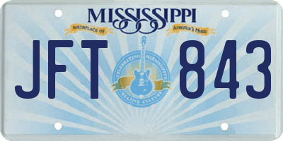 MS license plate JFT843