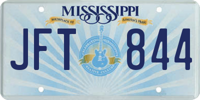 MS license plate JFT844