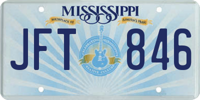 MS license plate JFT846