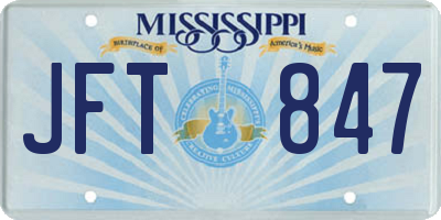 MS license plate JFT847