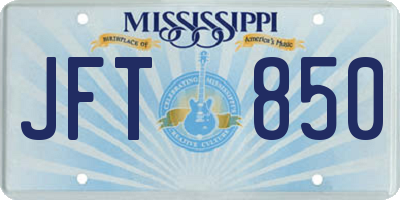 MS license plate JFT850
