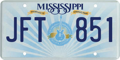 MS license plate JFT851