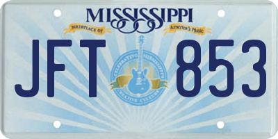 MS license plate JFT853