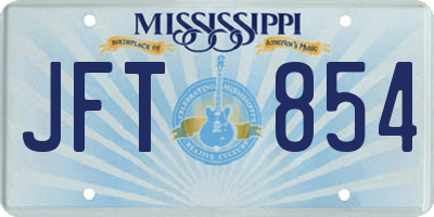 MS license plate JFT854