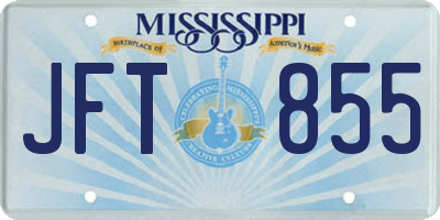 MS license plate JFT855