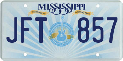 MS license plate JFT857