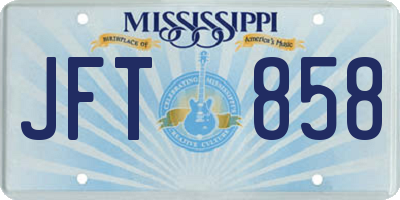 MS license plate JFT858